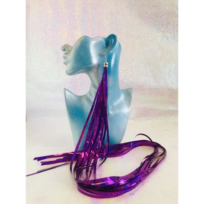 Purple Tinsel Earrings Maxi #88