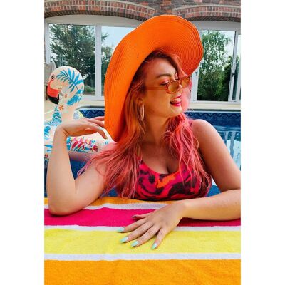 Orange Oversized Sun Hat