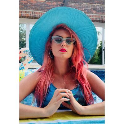 Sky Blue Oversized Sun Hat