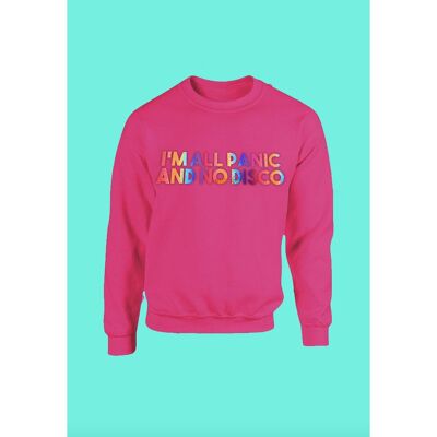 Rainbow I'm All Panic and No Disco Unisex Sweater in Pink ONE WEEK PRE-ORDER