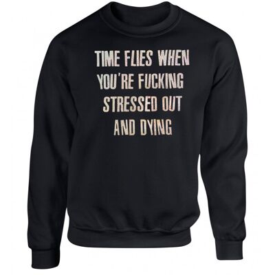Time Flies Black Unisex Sweater ONE WEEK PRE-ORDER