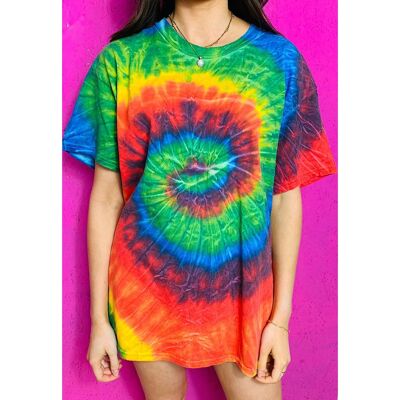 Vintage Tie Dye T-Shirt Large Super Bright