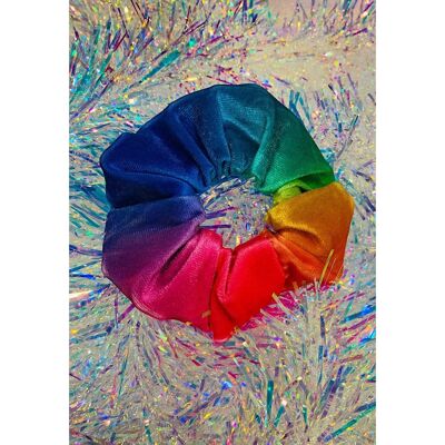 Rainbow Velvet Scrunchie