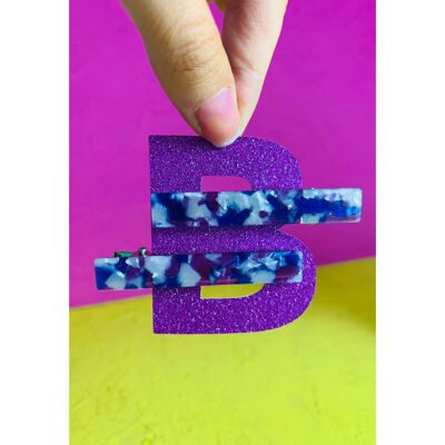 Pack of 2 Aqua Resin Hair Clips