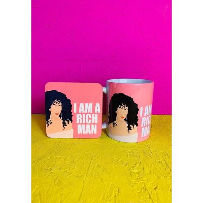 I am a Rich Man Mug and Coaster Gift Set