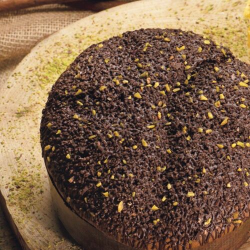 Artisanal choco-pistachio panettone italian christmas cake