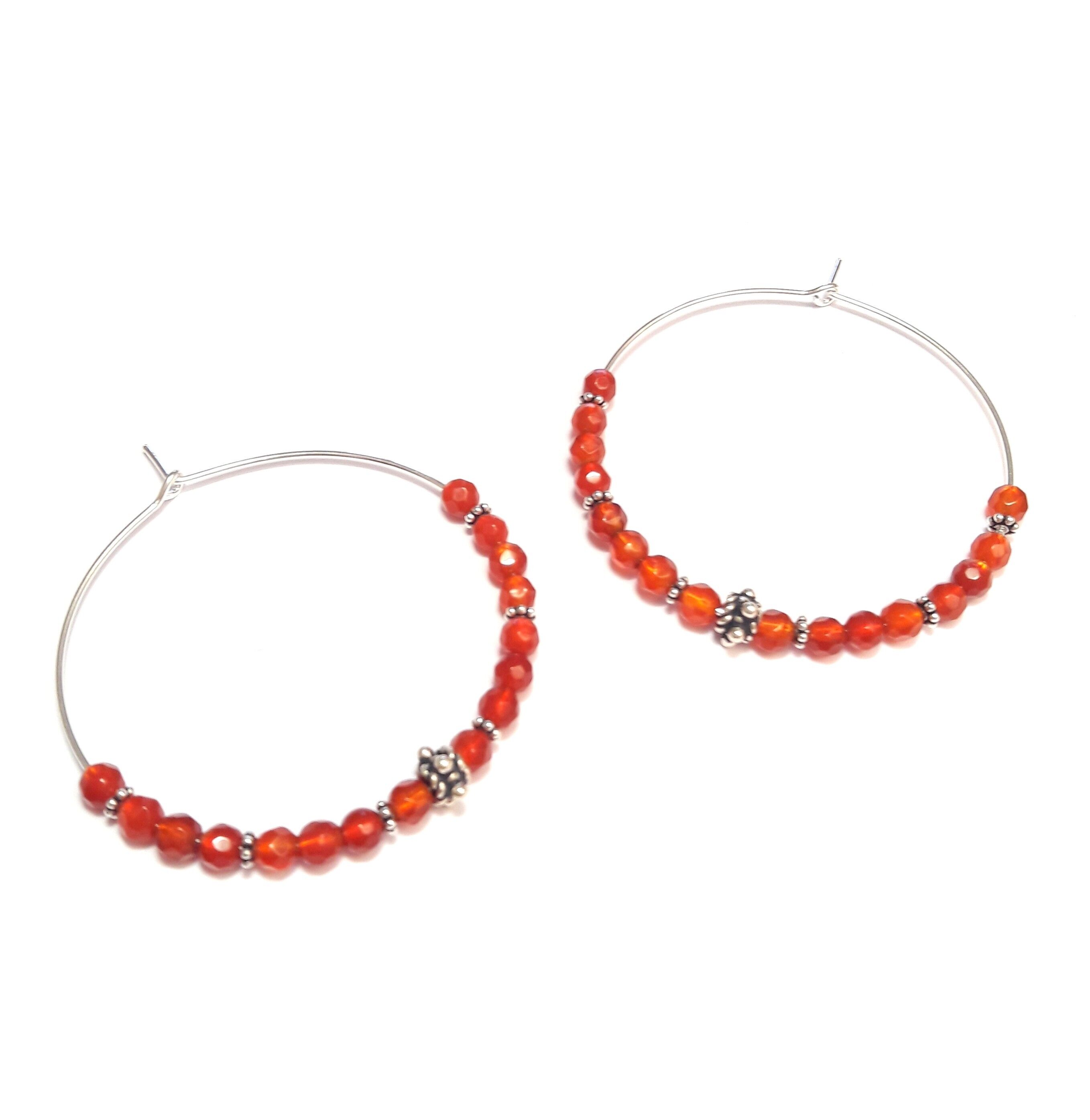 Marajó Corniola Cerchi in Argento Sterling 925