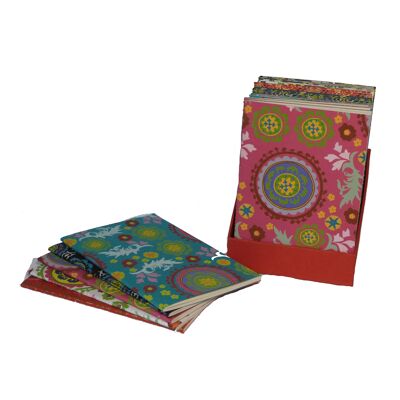 Cuaderno de papel A5 artesanal multicolor bohemien