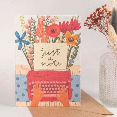 Just A Note' Recycled Seeded Paper Greetings Card