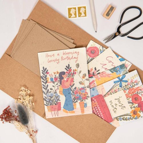 Set Of Five Seeded Paper Assorted Occasion Cards