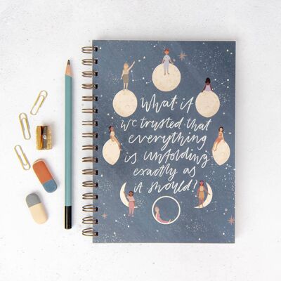 Moon Phases Celestial Star Themed Lined Notebook