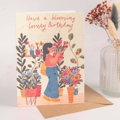 Have A Blooming Lovely Birthday' Recycled Seeded Card