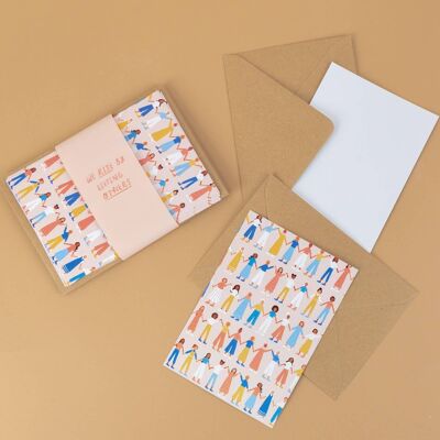 Ensemble de 10 cartes de correspondance de femmes fortes avec des enveloppes