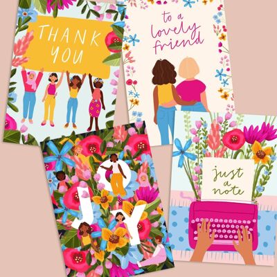 In Bloom Assorted Pack Of 10 Greetings Cards