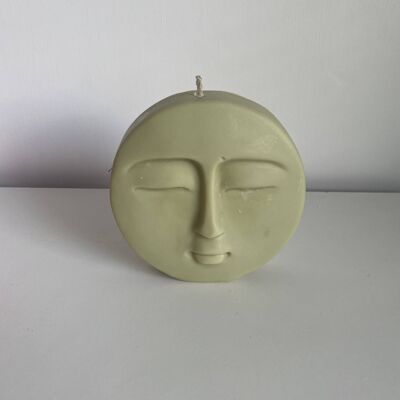 Luna Moon Candle - Olive Green__Peony & Blush Suede