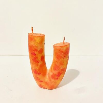 Wishbone candle - Hand painted sunset