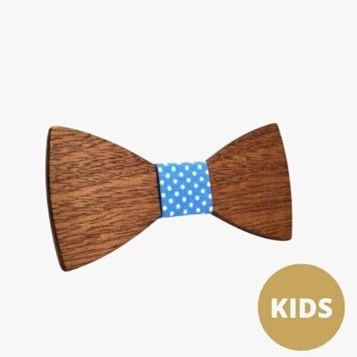 Noeud Papillon Bois Enfant - Eleagnus Bleu