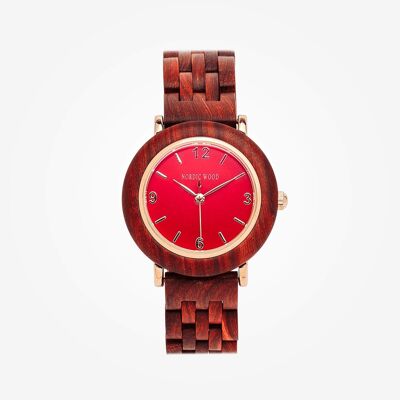 Montre en Bois Femme - Classic Red