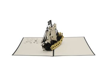 Carte pliée 3D de bateau de pirate 2