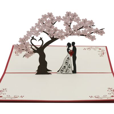 Kissing wedding couple pop-up card 3d folding card