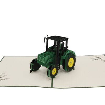 Tractor Pop Up Card Tarjeta plegada 3d