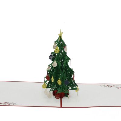 Tannenbaum mit Kugeln Pop-Up-Karte 3d Klappkarte