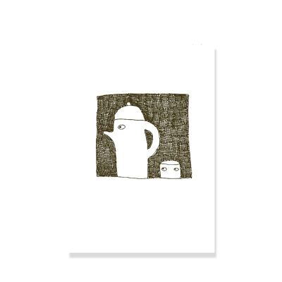 Postcard tea and cup