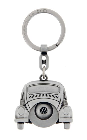 VOLKSWAGEN VW Coccinelle Porte-clés avec jet pour les chariots d'achat en boîte cadeau, set de 12 pièces en display – aspect argent antique 4