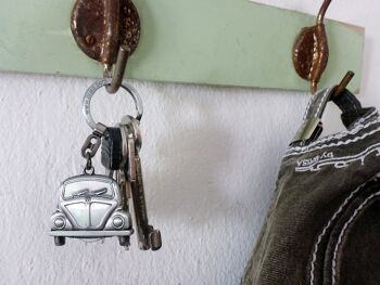 VOLKSWAGEN VW Coccinelle Porte-clés avec jet pour les chariots d'achat en boîte cadeau, set de 12 pièces en display – aspect argent antique 9