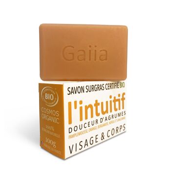 Savon l’intuitif, douceur d'agrumes, surgras, naturel, certifié bio