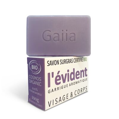 Savon l'évident, garrigue aromatique, surgras, naturel, certifié bio