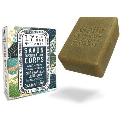 BODY SOAP, ACTIVE & PERFUME TILLEUL, SURGRAS, NATURAL, CERTIFIED ORGANIC