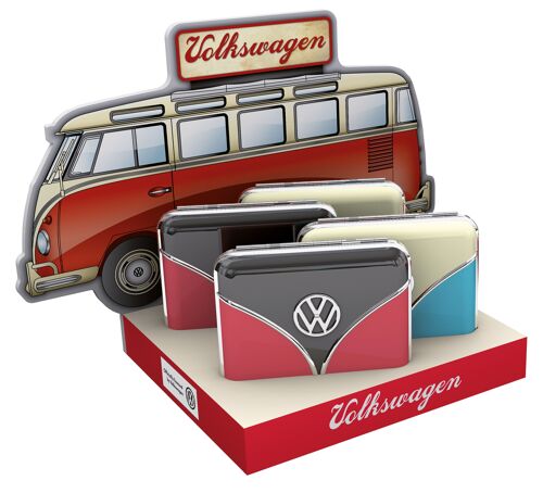 VOLKSWAGEN BUS VW T1 Combi Teneux de cigarettes en boîte cadeau, set de 8 pièces en 3 coleur en display