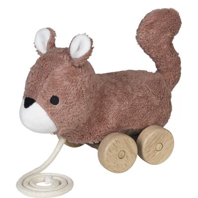Mingus pull along toy brown squirrel