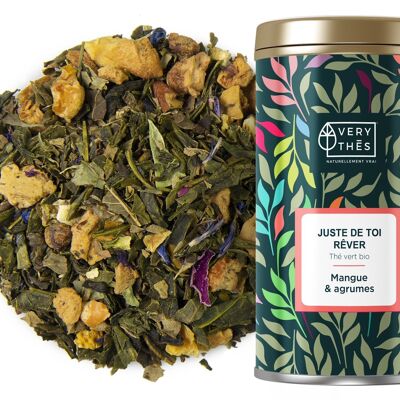 Green tea "JUSTE DE TOI REVER" ORGANIC 85 GR (MANGO & CITRUS FRUITS) - VALENTINE'S ST COLLECTOR