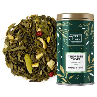 Green tea "TENDRESSE D'HIVER" ORGANIC 90 GR (ALMONDS AND SPICES)