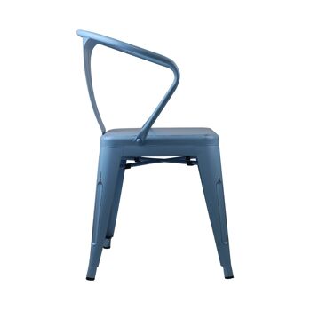 Chaise STRONG Vintage BLUE en métal au design industriel pour salle à manger, cuisine, balcon, terrasse intérieure et hôtellerie par THINIA HOME 3