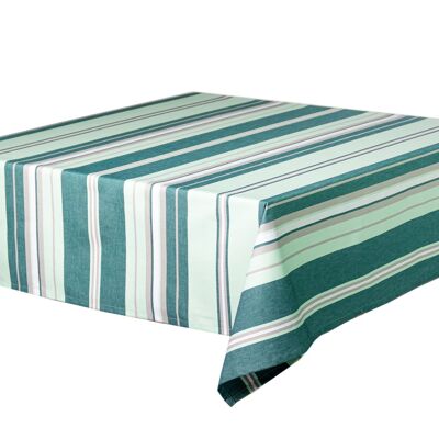 100% green cotton coated tablecloth 140 x 140cm