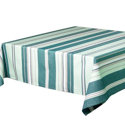 100% green cotton coated tablecloth 250 x 140cm