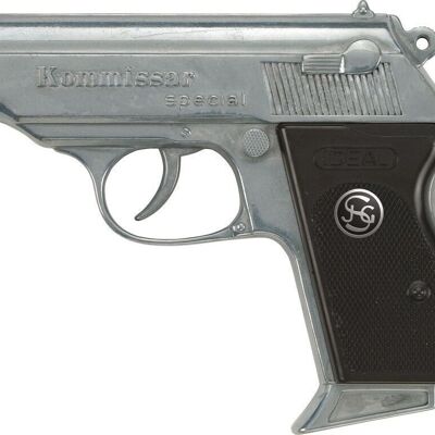 Kinderspielzeug - Kommissar-Pistole - 13 Schuss - 15,5 cm - Metall