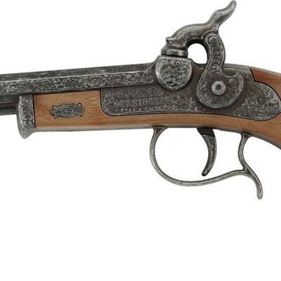 Kinderspielzeug - Derringer Piratenpistole - 1 Schuss - 21,5cm - Metall