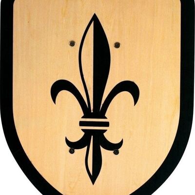 Bouclier Fleur de lys - 27x34cm - Bois et plastique