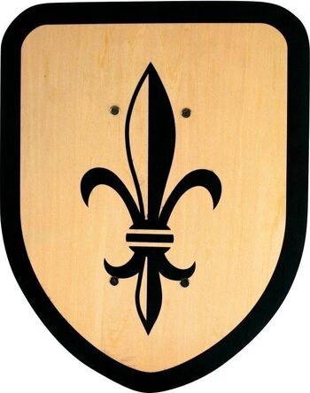 Bouclier Fleur de lys - 27x34cm - Bois et plastique