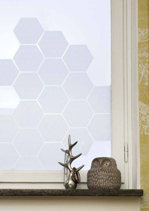 Hexagon static cling tiles for window