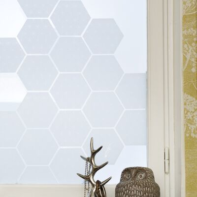 Azulejos adhesivos estáticos hexagonales para ventana