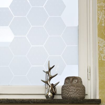 Azulejos adhesivos estáticos hexagonales para ventana