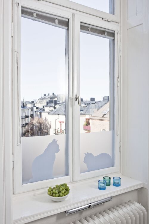 Cats in window, static cling window film