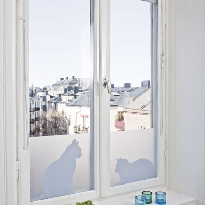 Katzen im Fenster, statisch haftende Fensterfolie