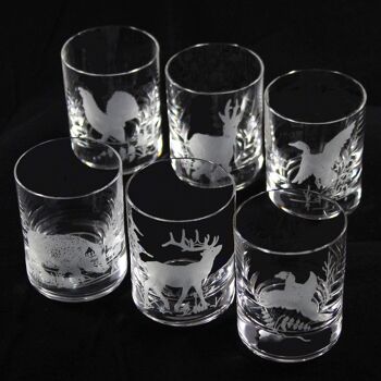 Verres à liqueur avec motif de chasse gravé 6 pcs 60 ml 4