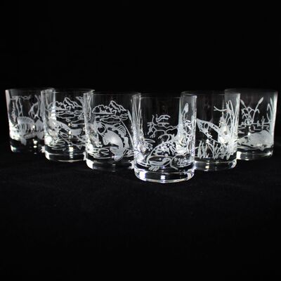 Shot glasses with engraving fish 6 pcs. 60ml